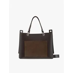 Large Women's Genuine Leather and Suede Handbag Ryłko image-0