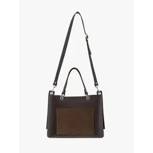 Large Women's Genuine Leather and Suede Handbag Ryłko image-2