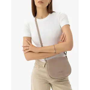 Bolsa tira em couro e camurça mulher Ryłko image-3