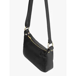 Leather handbag with hair-like finish for women Ryłko image-3