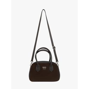 Leather and suede bowling handbag for women Ryłko image-3