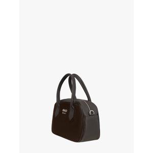 Leather and suede bowling handbag for women Ryłko image-4