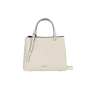 Leather Women's Handbag with Silver Metal Accents Ryłko 120 cm image-0