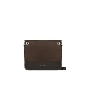 Klassische Handtasche aus glattem Leder und Wildleder Damen Ryłko image-0