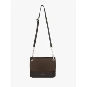 Klassische Handtasche aus glattem Leder und Wildleder Damen Ryłko image-4