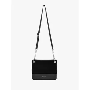 Klassische Handtasche aus glattem Leder und Wildleder Damen Ryłko image-4