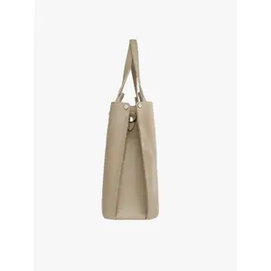 Borsa a mano con chiusura magnetica in pelle e camoscio donna Ryłko image-4