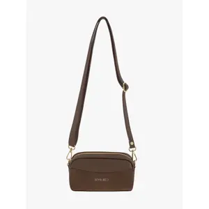 Petit sac à main en cuir et daim femme Ryłko image-2