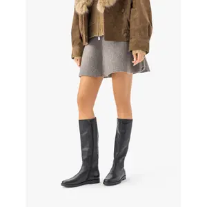 Flat leather boots for women Ryłko Olena Slim-fit image-3