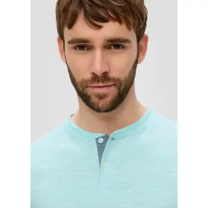 Cotton T-shirt with Tunisian Collar s.Oliver image-3