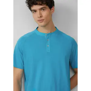 T-shirt βαμμένο με κομμάτι με τουνησιακό γιακά και ραγλαν μανίκια s.Oliver image-3