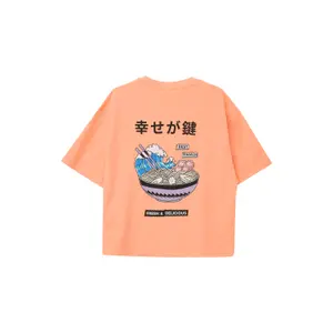 T-shirt τετράγωνης γραμμής με εκτύπωση μπροστά και πίσω για κορίτσι s.Oliver image-1