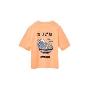 T-shirt τετράγωνης γραμμής με εκτύπωση μπροστά και πίσω για κορίτσι s.Oliver image-4