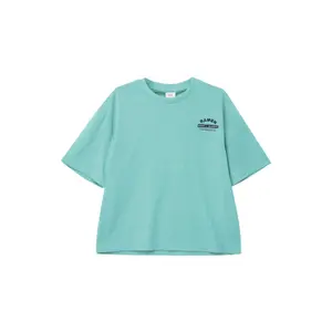T-shirt τετράγωνης γραμμής με εκτύπωση μπροστά και πίσω για κορίτσι s.Oliver image-0