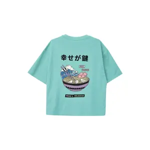 T-shirt τετράγωνης γραμμής με εκτύπωση μπροστά και πίσω για κορίτσι s.Oliver image-1