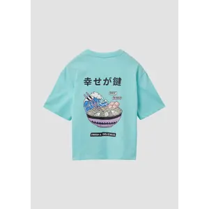 T-shirt τετράγωνης γραμμής με εκτύπωση μπροστά και πίσω για κορίτσι s.Oliver image-3