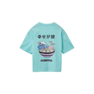 T-shirt τετράγωνης γραμμής με εκτύπωση μπροστά και πίσω για κορίτσι s.Oliver image-4