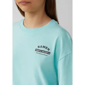 T-shirt τετράγωνης γραμμής με εκτύπωση μπροστά και πίσω για κορίτσι s.Oliver image-5