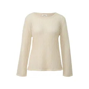 Pull en tricot aéré en lin mélangé avec motif ajouré femme s.Oliver image-0