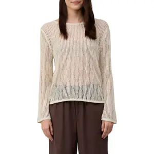 Pull en tricot aéré en lin mélangé avec motif ajouré femme s.Oliver image-2