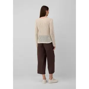 Pull en tricot aéré en lin mélangé avec motif ajouré femme s.Oliver image-4