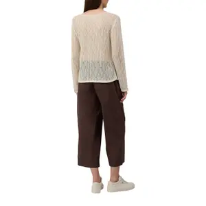 Pull en tricot aéré en lin mélangé avec motif ajouré femme s.Oliver image-5