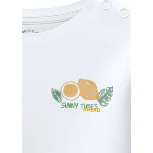 Bodystocking bawełnowy z małym nadrukiem z przodu dla niemowląt s.Oliver image-5