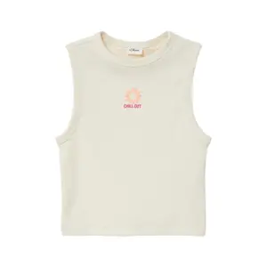 Slim Fit Ribbed Fabric Vest with Embroidery for Girls s.Oliver image-2