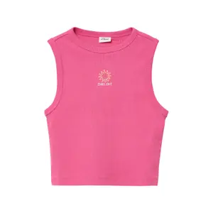 Slim Fit Ribbed Fabric Vest with Embroidery for Girls s.Oliver image-2