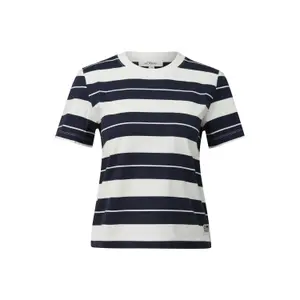 Ριγέ βαμβακερό T-shirt με λογότυπο για γυναίκες s.Oliver image-0