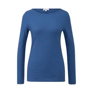 Γυναικείο μακρυμάνικο T-shirt Slim Fit από βαμβάκι με λαιμόκοψη bateau s.Oliver image-0