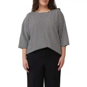T-shirt με ρίγες και μανίκια 3/4, στυλ relaxed fit γυναικείο s.Oliver image-0