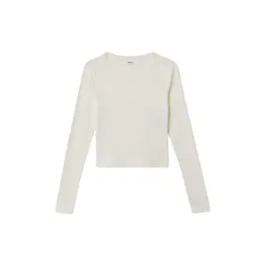 T-shirt a maniche lunghe slim in maglia a coste con dettaglio in pizzo ragazza s.Oliver image-2