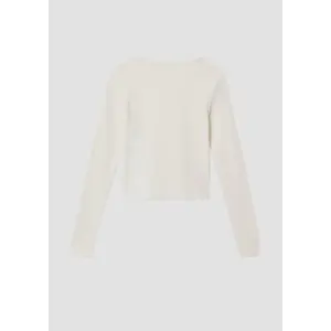 T-shirt a maniche lunghe slim in maglia a coste con dettaglio in pizzo ragazza s.Oliver image-3