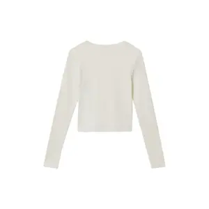 T-shirt a maniche lunghe slim in maglia a coste con dettaglio in pizzo ragazza s.Oliver image-4