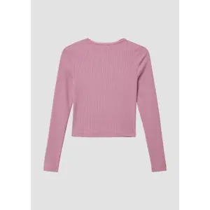 T-shirt a maniche lunghe slim in maglia a coste con dettaglio in pizzo ragazza s.Oliver image-3