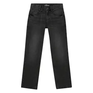 Jeans Regular coupe droite taille mi-haute Jambe droite délavage enfant s.Oliver image-0