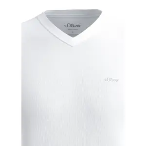 T-shirt με V λαιμόκοψη και λογότυπο s.Oliver image-4