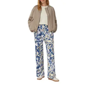 Women's Relaxed Fit All-Over Print Structured Wide Leg Trousers s.Oliver image-6