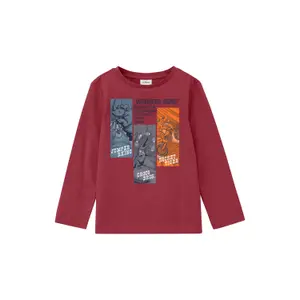 T-shirt med lång ärm i bomull med tryck fram barn s.Oliver image-0