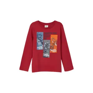 T-shirt med lång ärm i bomull med tryck fram barn s.Oliver image-2