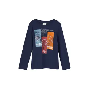 T-shirt med lång ärm i bomull med tryck fram barn s.Oliver image-2