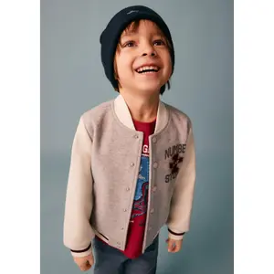 College Jacket with Taffeta Lining and Contrast Wool Effect Details Child s.Oliver image-5