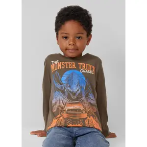 T-shirt maniche lunghe con grande stampa di dinosauro e dettagli ricamati bambino s.Oliver image-5