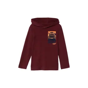 Child's Hooded Long Sleeve T-Shirt with Printed Felt Detail s.Oliver image-2