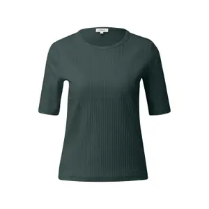 T-shirt από ελαστικό βαμβακερό με ραμμένο ζέρσεϊ γυναίκα s.Oliver image-0