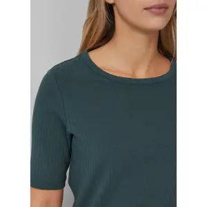 T-shirt από ελαστικό βαμβακερό με ραμμένο ζέρσεϊ γυναίκα s.Oliver image-3