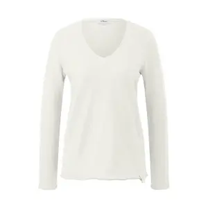 T-shirt από ζέρσεϊ με V λαιμόκοψη και σχέδιο στο κάτω μέρος γυναικείο s.Oliver image-0