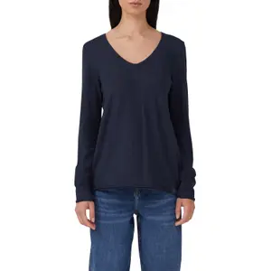 T-shirt από ζέρσεϊ με V λαιμόκοψη και σχέδιο στο κάτω μέρος γυναικείο s.Oliver image-2
