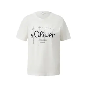 Camiseta con estampado y detalles en piedras decorativas mujer s.Oliver image-0
